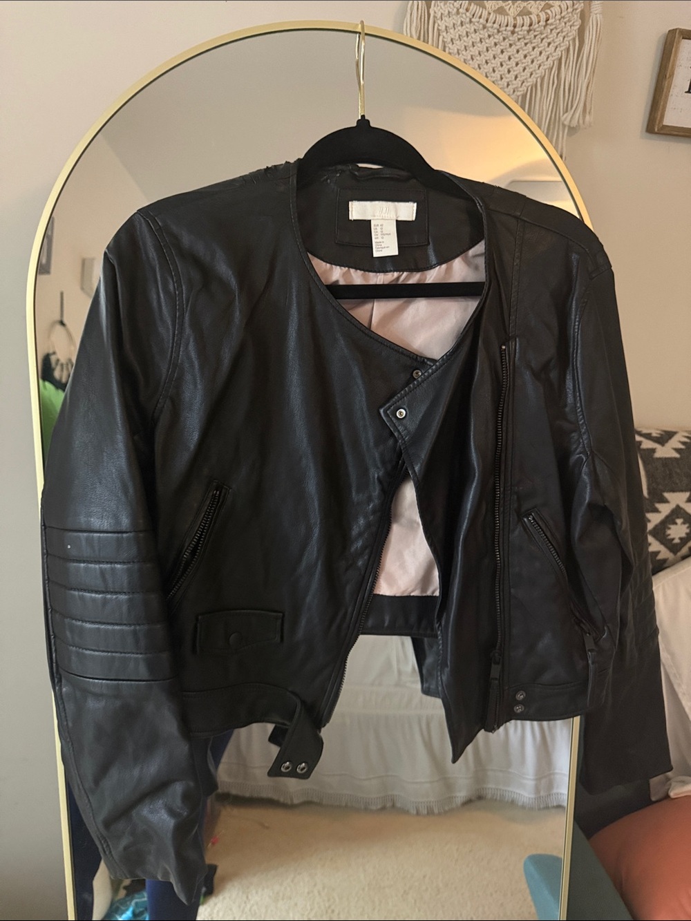 H&M Leather Moto Jacket - Black